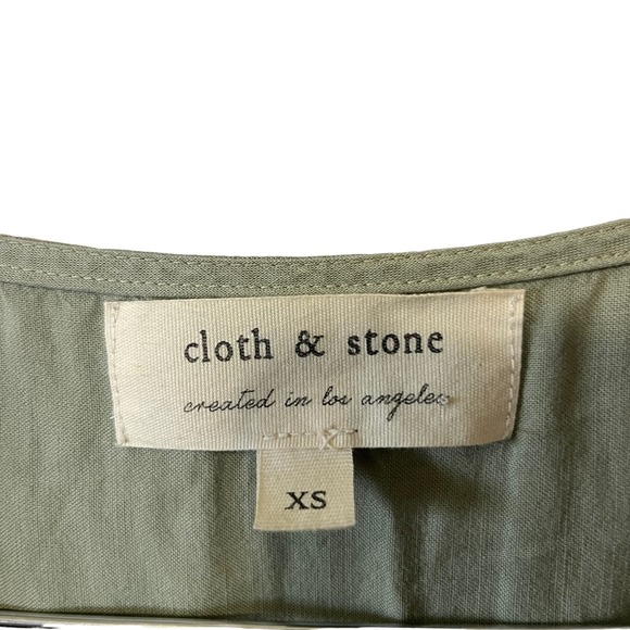 Cloth & Stone Dress Sleeveless Sage Tencel Button Midi Coastal Prairie XS - Picture 8 of 10